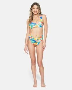 Beach Botanic Cheeky High Waist Bikini Bottom -HURLEY Sales hb1180 beach botanic multi 4
