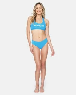 Solid Reversible Full Bikini Bottom -HURLEY Sales hb1197 skyline blue jungle jade 4