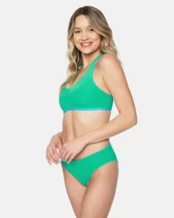 Solid Reversible Full Bikini Bottom -HURLEY Sales hb1197 skyline blue jungle jade 5