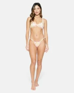 Beach Bloom Reversible Cheeky Soft Tie Bottom -HURLEY Sales hb1255 rosebud 4