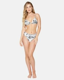 Beach Walk Moderate High Waist Bottom -HURLEY Sales hb1288 black white 4