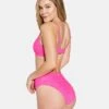 Terry Pop Moderate High Waist Bottom -HURLEY Sales hb1290 electric pink 1