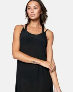Solid Maxi Coverup -HURLEY Sales hc0075 black 4