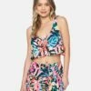 Floral Pop Knot Front Swing Tank -HURLEY Sales hc0109 floral pop black multi 1