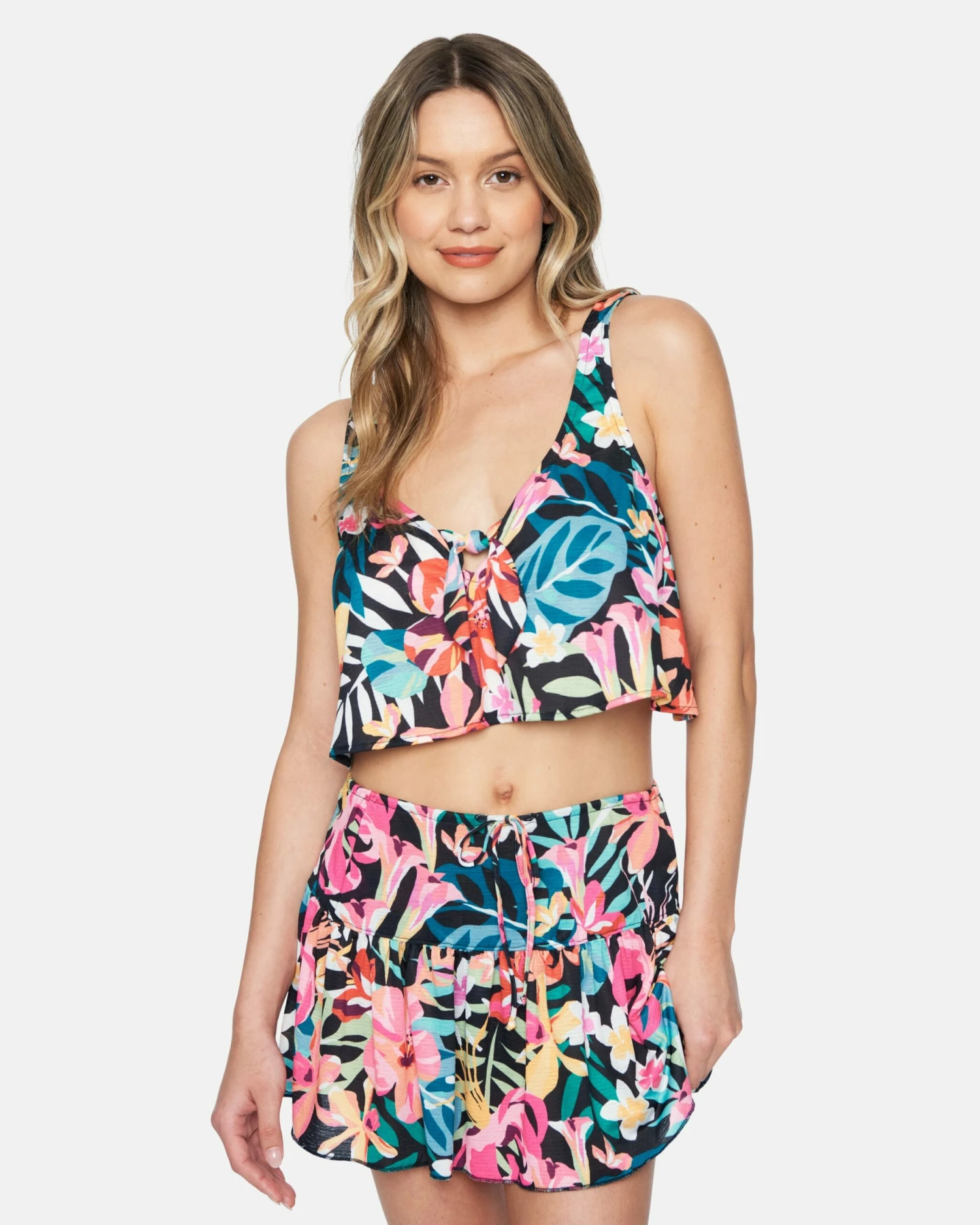Floral Pop Knot Front Swing Tank 3 Floral Pop Knot Front Swing Tank