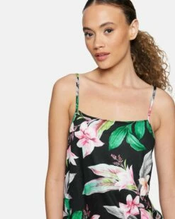 Flora Slip Mini Dress Cover Up -HURLEY Sales hc0123101 flora black 4