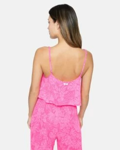 Jungle Walk Square Neck Swing Tank -HURLEY Sales hc0157 pink punch 2