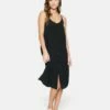 Solid Button Front Midi Dress -HURLEY Sales hc0159 black 1 6cc19b0a 8a84 4b5d 8b37 0bc598996be6