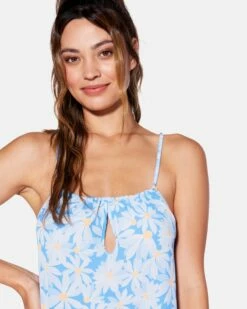 Daisy Me Tie Front Mini Dress -HURLEY Sales hc0196 bluebell 4