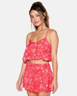 Star Struck Scoop Front Swing Tank -HURLEY Sales hc0209 red pepper 3