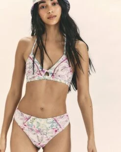 LSF X Hurley - Hawaiian Hibiscus Reversible Cheeky High Waist Bottom -HURLEY Sales hlsfb014 floral mix 3