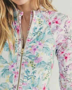 LSF X Hurley - Max Hawaiian Hibiscus Long Sleeve Bodysuit -HURLEY Sales hlsfo002 floral mix 3