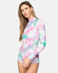 Carissa Moore Collection - Max Head In The Clouds Long Sleeve Body Suit -HURLEY Sales ho1025 lucite multi 3