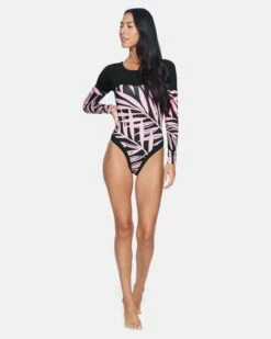 Max Mystic Leaves Long Sleeve Bodysuit -HURLEY Sales ho1046 wisteria leaves 5