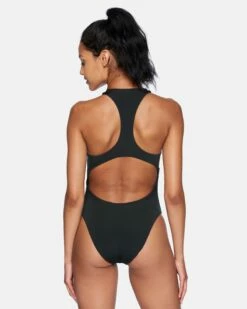 One And Only Solid Racerback Moderate One Piece 9 One And Only Solid Racerback Moderate One Piece -HURLEY Sales ho1067 black 3
