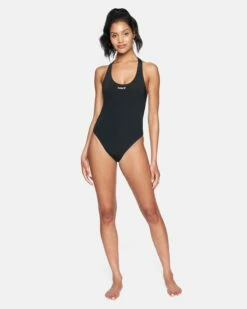 One And Only Solid Racerback Moderate One Piece 10 One And Only Solid Racerback Moderate One Piece -HURLEY Sales ho1067 black 4