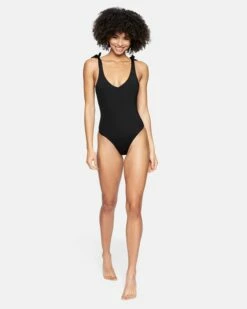 Solid Moderate One Piece -HURLEY Sales ho1075 black 4