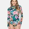 Floral Pop Retro Surf Suit -HURLEY Sales ho1081 floral pop black multi 1