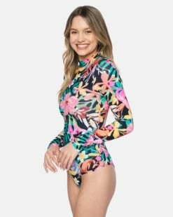 Floral Pop Retro Surf Suit 10 Floral Pop Retro Surf Suit -HURLEY Sales ho1081 floral pop black multi 4