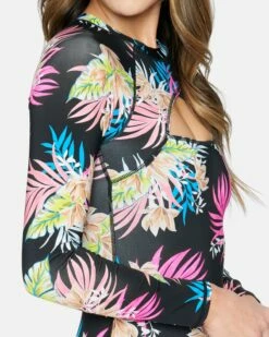 Hana Cross Yoke Surfsuit -HURLEY Sales ho1100 black 4