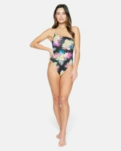 Hana Asymmetrical Cheeky One Piece 10 Hana Asymmetrical Cheeky One Piece -HURLEY Sales ho1116 black 4