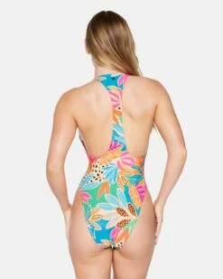Bahia Cheeky Racerback One Piece 9 Bahia Cheeky Racerback One Piece -HURLEY Sales ho1122 electric pink 3