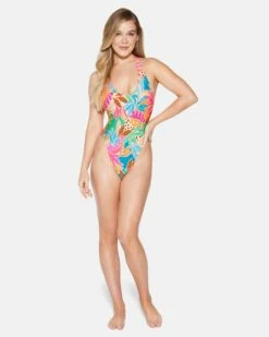 Bahia Cheeky Racerback One Piece 10 Bahia Cheeky Racerback One Piece -HURLEY Sales ho1122 electric pink 4