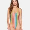 Sun And Sand Moderate Racerback One Piece -HURLEY Sales ho1123 latte 2