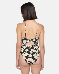 Max Plumeria Moderate One Piece -HURLEY Sales ho1125 black 3