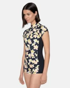 Max Plumeria Short Sleeve Surf Suit 9 Max Plumeria Short Sleeve Surf Suit -HURLEY Sales ho1126 black 4