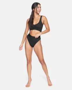 Pleated Midkini -HURLEY Sales ht1013 black 4