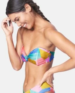 Rio Geo Pleated Knot Bandeau -HURLEY Sales ht1023 peri 2