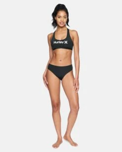 One And Only Solid Scoop Bikini Top -HURLEY Sales ht1029 black 4
