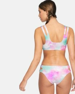 Carissa Moore Collection - Max Head In The Clouds Split Strap Bikini Top -HURLEY Sales ht1036 lucite multi 3