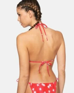 Star Spangled Reversible Itsy Bitsy Bikini Top -HURLEY Sales ht1074 red pepper multi 3