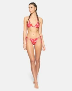 Star Spangled Reversible Itsy Bitsy Bikini Top -HURLEY Sales ht1074 red pepper multi 4