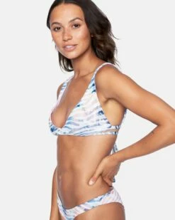 Zebra Color Wash Wrap Bikini Top -HURLEY Sales ht1101 multi zebra 3
