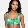 Wild Bloom Tie Front Bikini Top 1 Wild Bloom Tie Front Bikini Top -HURLEY Sales ht1127 wild bloom mist 1