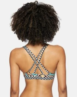 Hurley X Black Girls Surf Max Mosaic Geo Scoop Bikini Top -HURLEY Sales ht1152133 mosaic geo 3