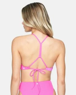 Party Wave High Neck Adjustable Bikini Top -HURLEY Sales ht1158 hot watermelon 3