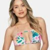 Floral Pop Rouched Tri Bikini Top 1 Floral Pop Rouched Tri Bikini Top -HURLEY Sales ht1159 floral pop multi 1