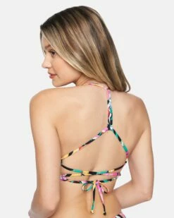 Floral Pop Adjustable Bikini Top -HURLEY Sales ht1160 floral pop black multi 3