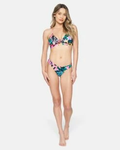 Floral Pop Adjustable Bikini Top -HURLEY Sales ht1160 floral pop black multi 4