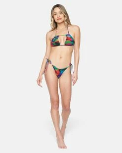 Nebula Rouched Tri Bikini Top -HURLEY Sales ht1172 nebula red multi 4
