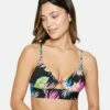 Hana Reversible Bralette -HURLEY Sales ht1227 black tiki multi 1