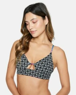 Hana Reversible Bralette 10 Hana Reversible Bralette -HURLEY Sales ht1227 black tiki multi 4