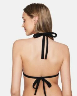 Coastal Soft Tie Halter -HURLEY Sales ht1229 black white 3