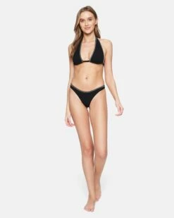 Coastal Soft Tie Halter -HURLEY Sales ht1229 black white 4