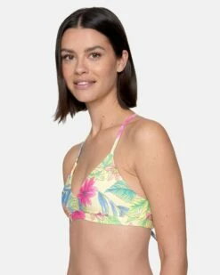 Bloom Wash Adjustable Bikini Top -HURLEY Sales ht1284 natural print 2