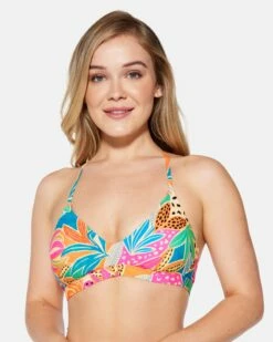 Bahia Adjustable Bikini Top -HURLEY Sales ht1294 electric pink 1